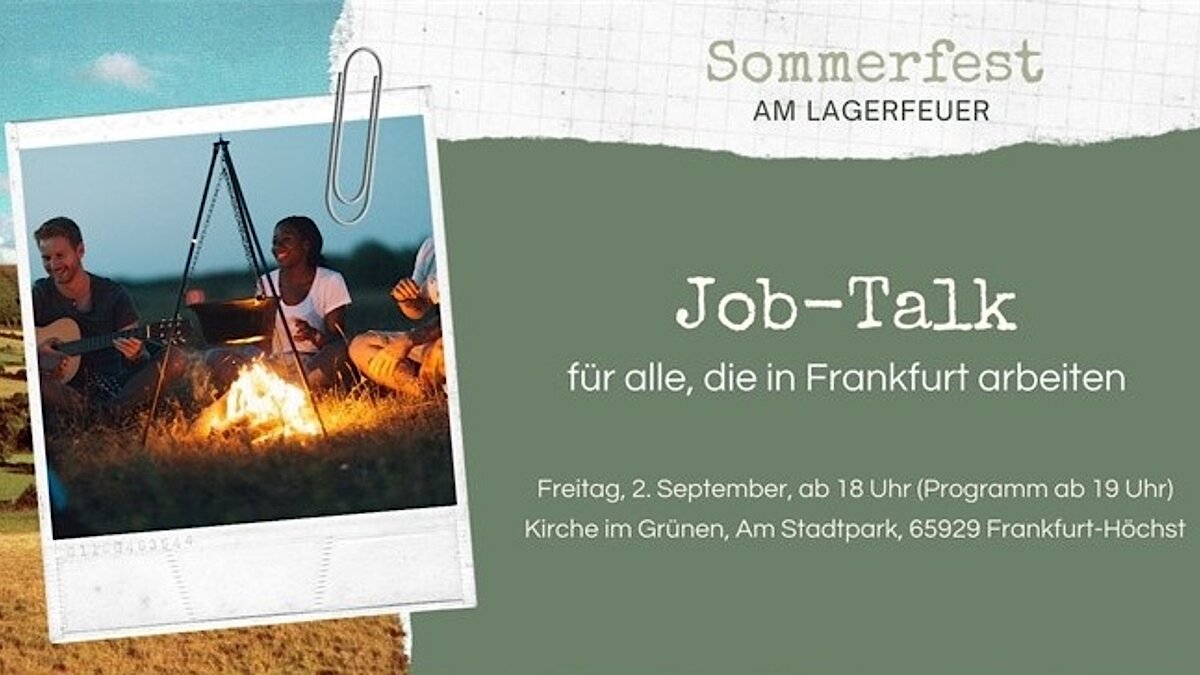 Reden über das Thema "Arbeit" - Sommerfest plus Job-Talk am Lagerfeuer